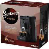 PHILIPS Senseo Maestro Cafetera Espresso de Cápsulas - Tecnología Intense Plus, Espresso de Alta Calidad, Diseño Ecológico, Depósito de Agua de 1,2 L, Función Memo, Indicador de Descalcificación (CSA260/60)