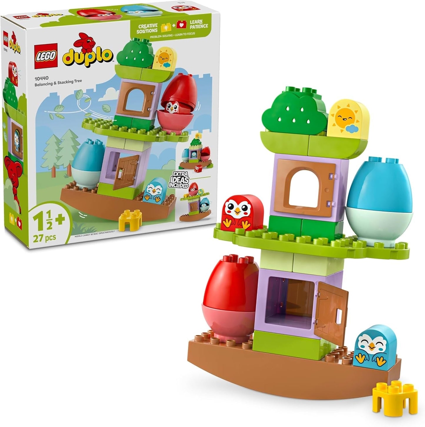 Árbol LEGO DUPLO para equilibrar y apilar, juguete de desarrollo, set de construcción para niños a partir de 18 meses, juguete creativo para niños, juguete educativo con 2 pájaros de juguete 10440 Juegos de construcción Besuche den LEGO-Store Default title
