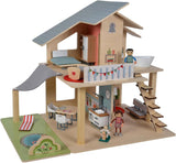 Eichhorn - Casa de muñecas con accesorios - incl. mueble y 3 figuras, sin montar, madera, 25 piezas, 53x36x44 cm, a partir de tres años