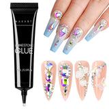 Makartt Gel Adhesivo de Diamantes de Imitación - Juego de Pegamento de Uñas UV de 15 ml con Dijes de Uñas Rosas, Joyería de Uñas con Círculo de Corazón y Accesorios de Diseño de Uñas para Manicura en el Hogar, Regalo del Día de San Valentín