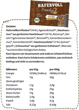 Hafervoll Porridge2go Mantequilla de maní y nueces, 13 barras x 55 g - Snack vegano, orgánico, sin gluten, sin azúcares añadidos, con avena, dátiles y caramelo de quinua