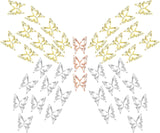 80 piezas 3D mariposa uñas encantos aleación mariposa oro plata brillo decoración uñas joyería accesorios DIY manicura para mujeres