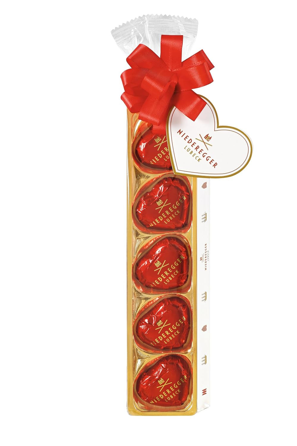 Niederegger Corazones de mazapán en bolsa de cinta, paquete de 2 (2 x 63 g)