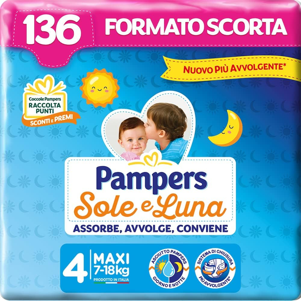 Pampers Pañales Sol y Luna, Unisex, Junior, Talla 5 (11-25 kg), 120 Pañales