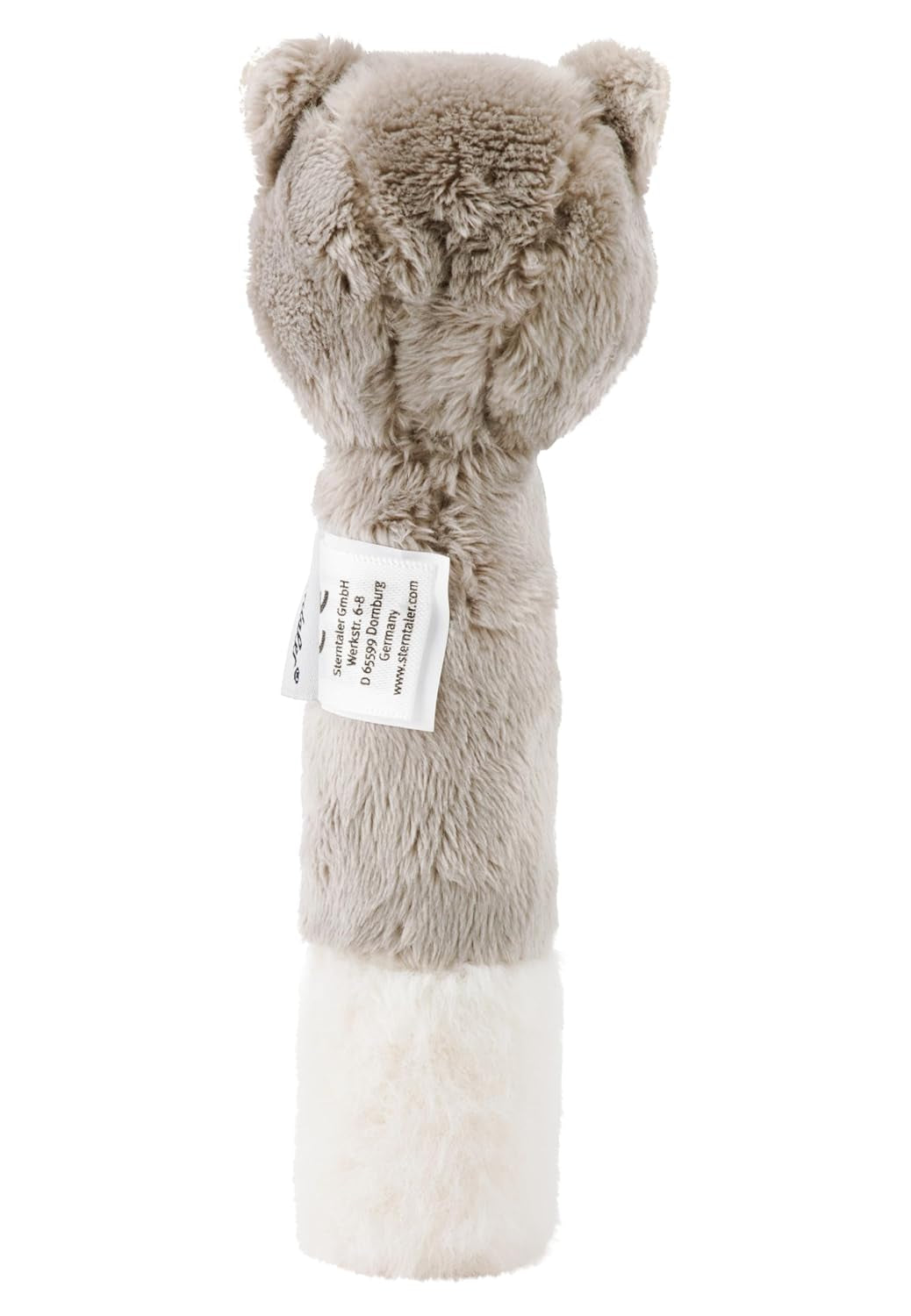 Sterntaler Bebé Chirriador Gato Lilly - Suave juguete de lana para bebé - Juguete de agarre para bebés - Primeros intentos de agarrar y jugar, gris Bebe Toys Naty Shop