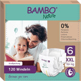 Pañales para bebé Bambo Nature, tamaño 1 (2-4 kg), caja mensual de 132 unidades | Pañales Premium con protección mejorada contra fugas | Máxima comodidad y libertad para los recién nacidos | Pañales testados dermatológicamente