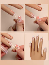 200 puntas de uñas de repuesto transparentes: puntas de uñas acrílicas para práctica manual para diseño de uñas