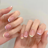 Uñas Postizas De Punta Francesa Corta - 30 Piezas De Uñas Negras Para Pegar En Uñas Cuadradas Cortas, Uñas Postizas De Punta Francesa Con Pegamento, Juego De Uñas Artificiales Cuadradas Para Mujeres