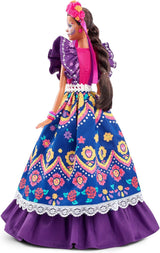 Muñeca Barbie del Día de Muertos 2022 con vestido tradicional con volantes, corona de flores y pintura facial de calavera, regalo para coleccionistas