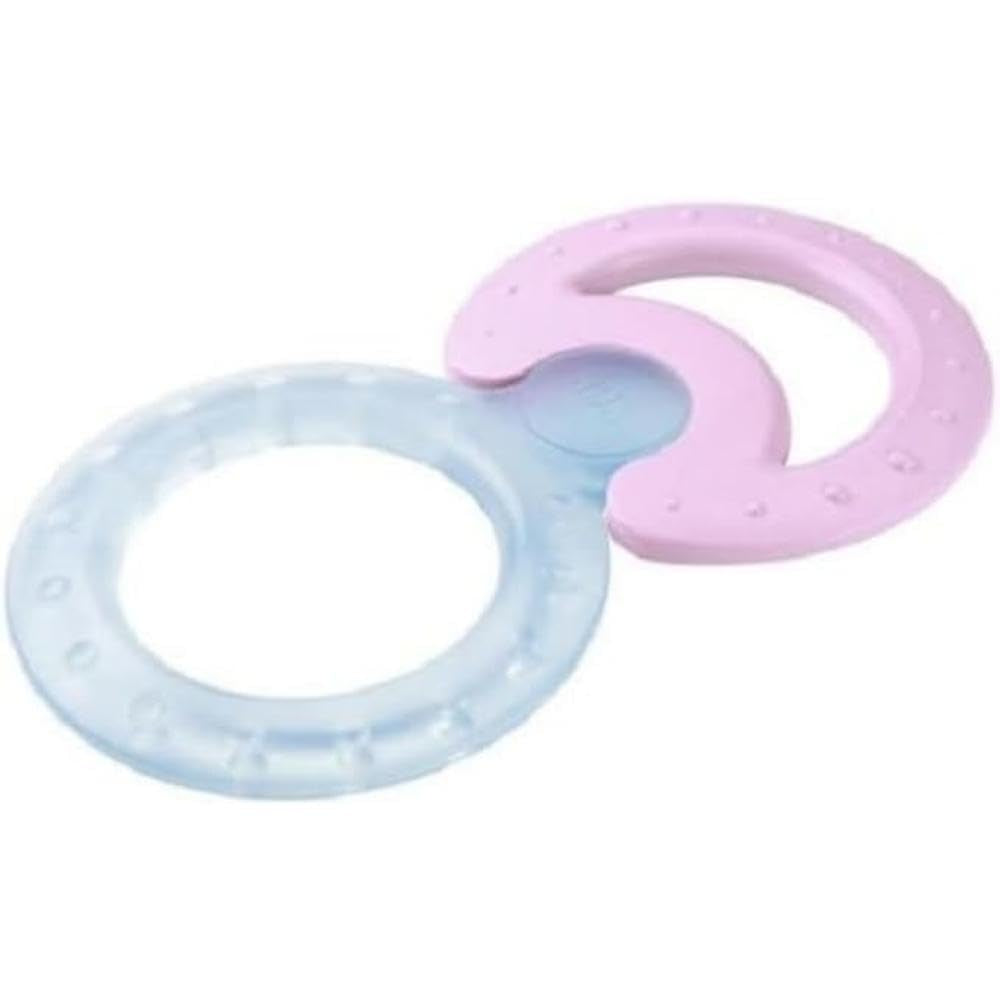 NUK Classic and Cool Juego de anillos de dentición enfriadores de 2 piezas para masaje y enfriamiento 1 juego Sin BPA Colores surtidos