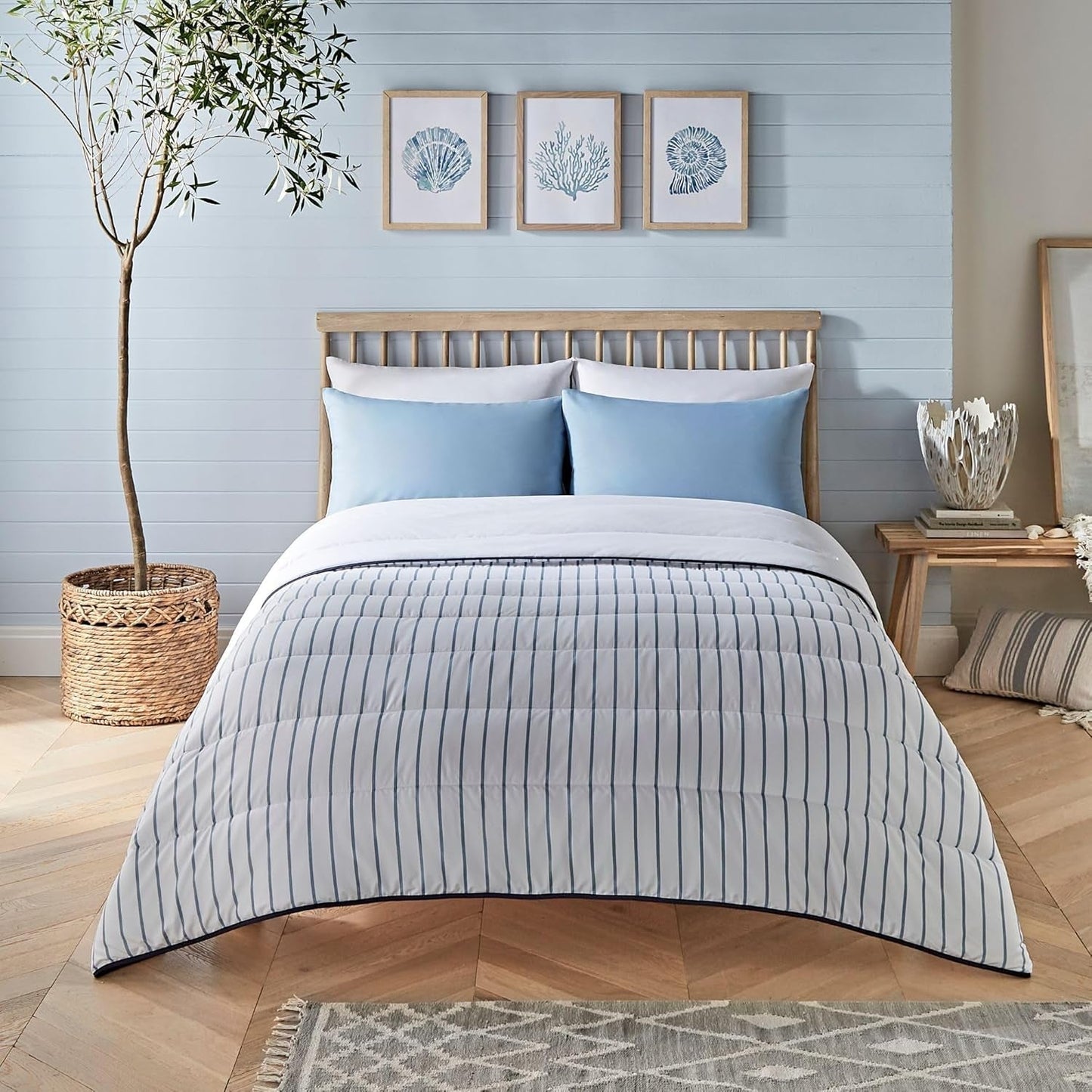 Edredón sin funda Night Lark Super King 6 Tog Primavera Verano - Ondas abstractas. Manta súper suave, cómoda y ligera. Juego de fundas de almohada reversibles todo en uno, lavables a máquina y de secado rápido Naty Shop Quilts & Quilts Punto Rayas King Size