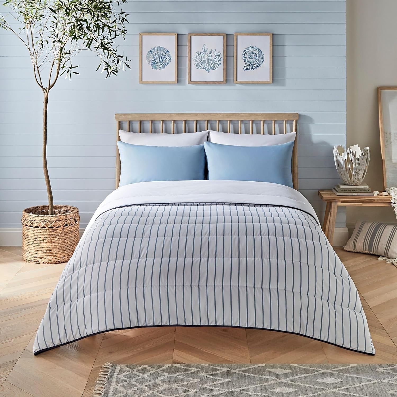 Edredón sin funda Night Lark Super King 6 Tog Primavera Verano - Ondas abstractas. Manta súper suave, cómoda y ligera. Juego de fundas de almohada reversibles todo en uno, lavables a máquina y de secado rápido Naty Shop Quilts & Quilts Punto Rayas King Size