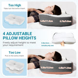 Elviros Almohada ortopédica de espuma viscoelástica Almohada para el dolor de cuello Almohada para dormir Almohada cervical ergonómica Almohada de apoyo para el cuello Almohada antirronquidos para personas que duermen de lado boca abajo Almohadas ortopédicas cervicales blancas Naty Shop