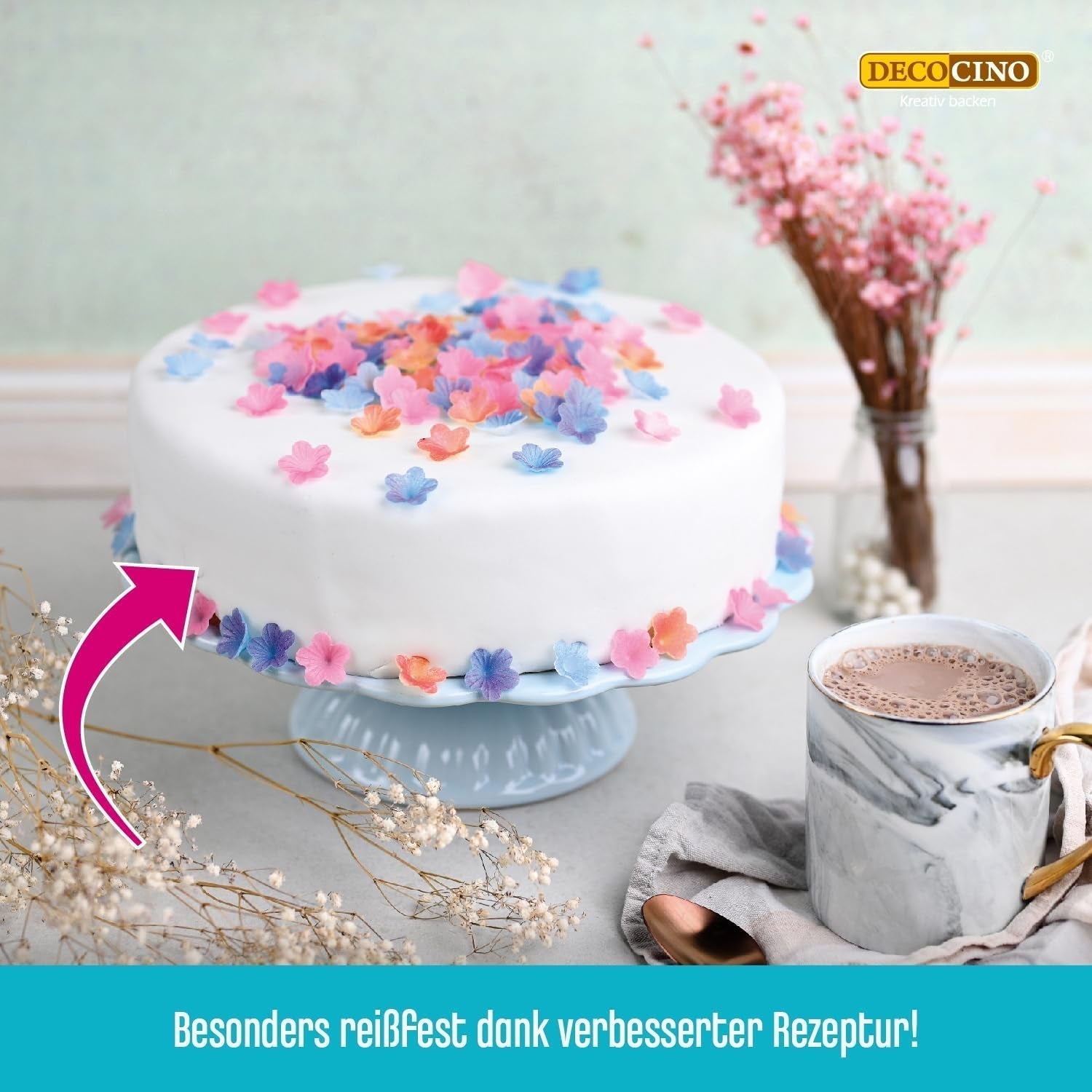Manta de fondant enrollada blanca DECOCINO - 300g - manta de fondant lista para usar para cubrir y decorar tartas y cupcakes - sin gluten y vegana (pack de 2) Naty Shop Sugarpaste