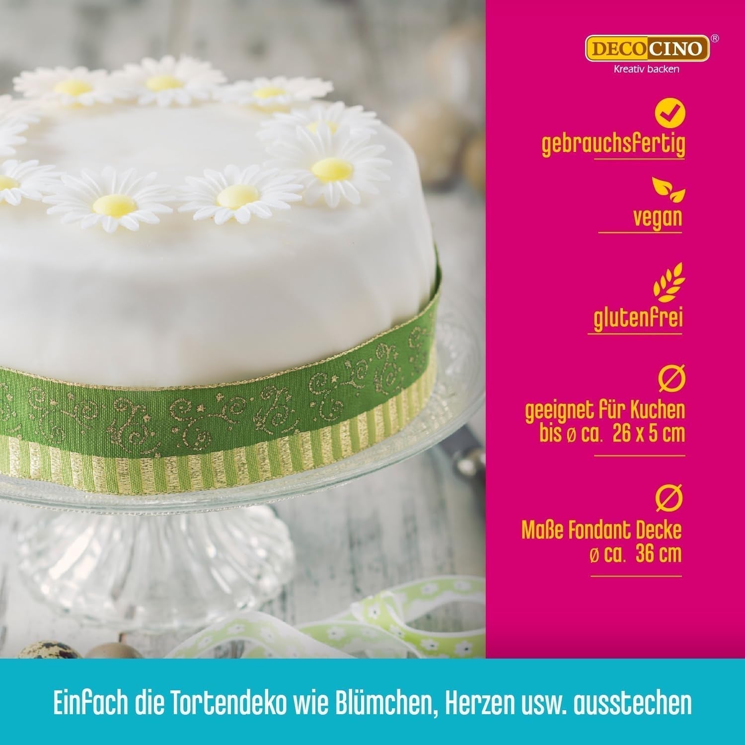 Manta de fondant enrollada blanca DECOCINO - 300g - manta de fondant lista para usar para cubrir y decorar tartas y cupcakes - sin gluten y vegana (pack de 2) Naty Shop Sugarpaste