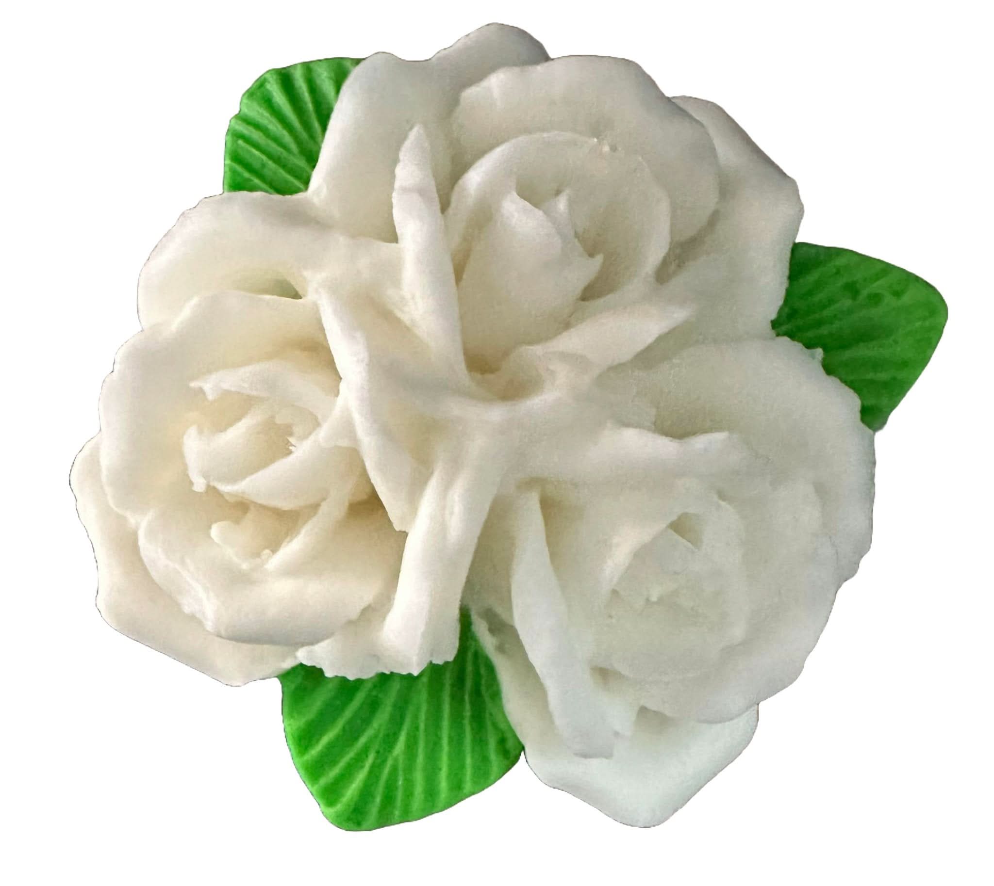 Decoración de azúcar comestible, Ramo de rosas blancas Decoraciones de Pasta de Azúcar Nati Shop