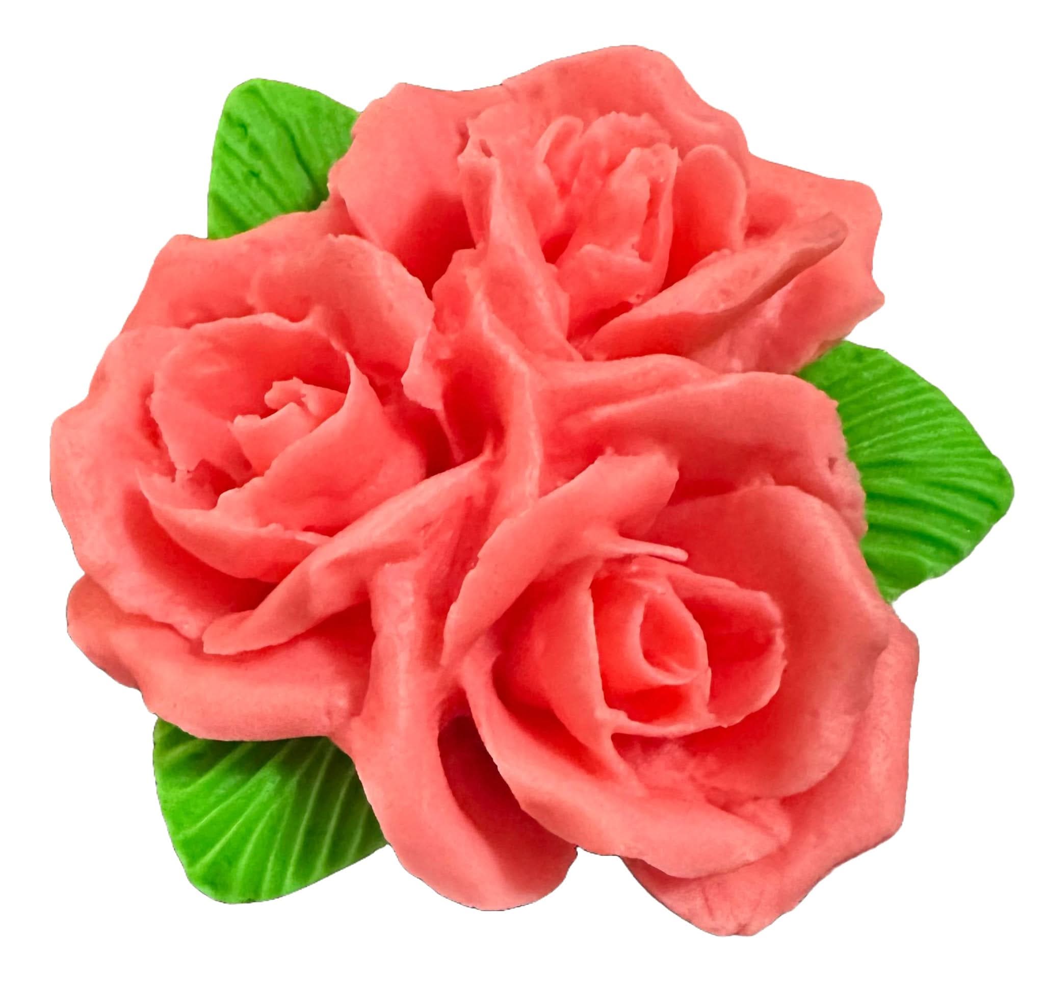 Decoración de azúcar comestible, Ramo de rosas rosadas Decoraciones de Pasta de Azúcar Nati Shop