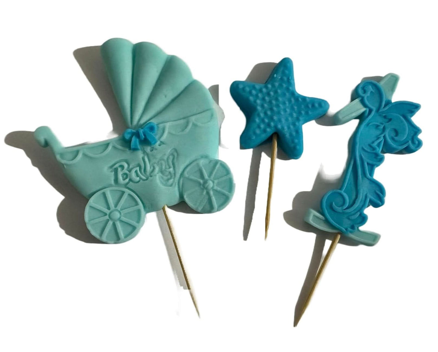 Decoración de azúcar comestible, Número 1, azul y azul Decoraciones de pasta de azúcar Nati Shop
