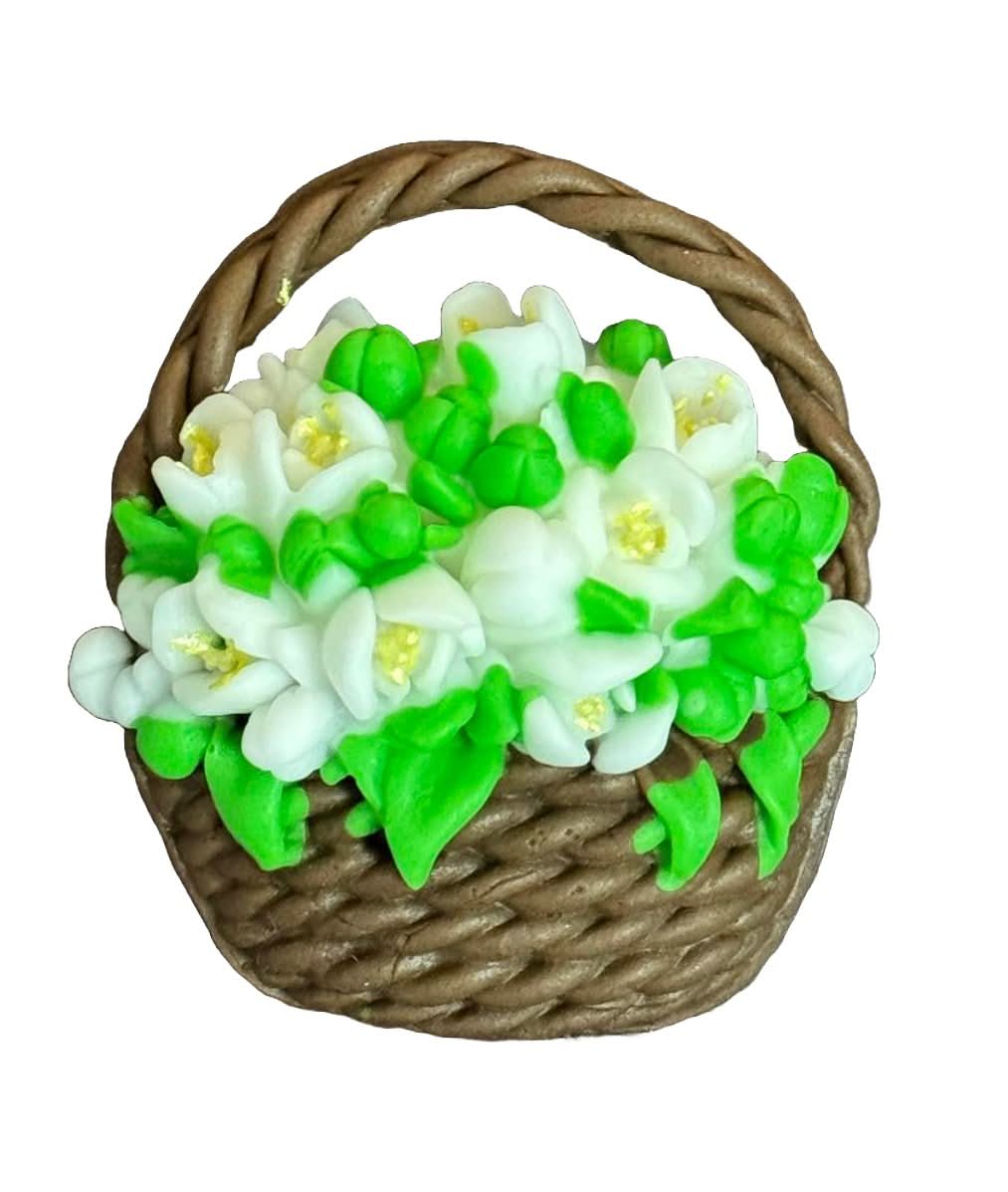Decoración de azúcar comestible, cesta con conos Decoraciones de Pasta de Azúcar Nati Shop