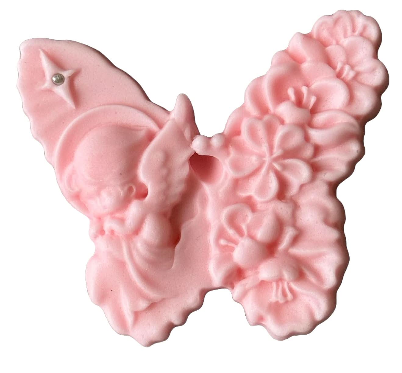 Decoración de azúcar comestible, Mariposa con ángel Decoraciones de Pasta de Azúcar Nati Shop