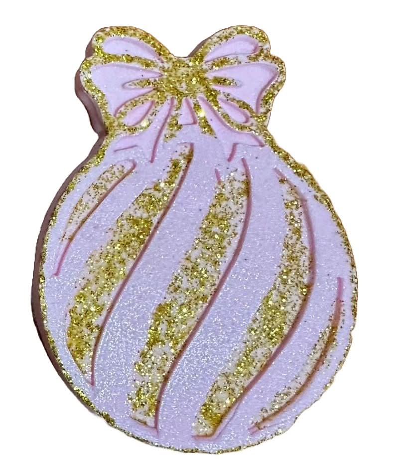 Decoración de azúcar comestible, globo terráqueo de Navidad, rosa Decoraciones de Sugar Paste Nati Shop