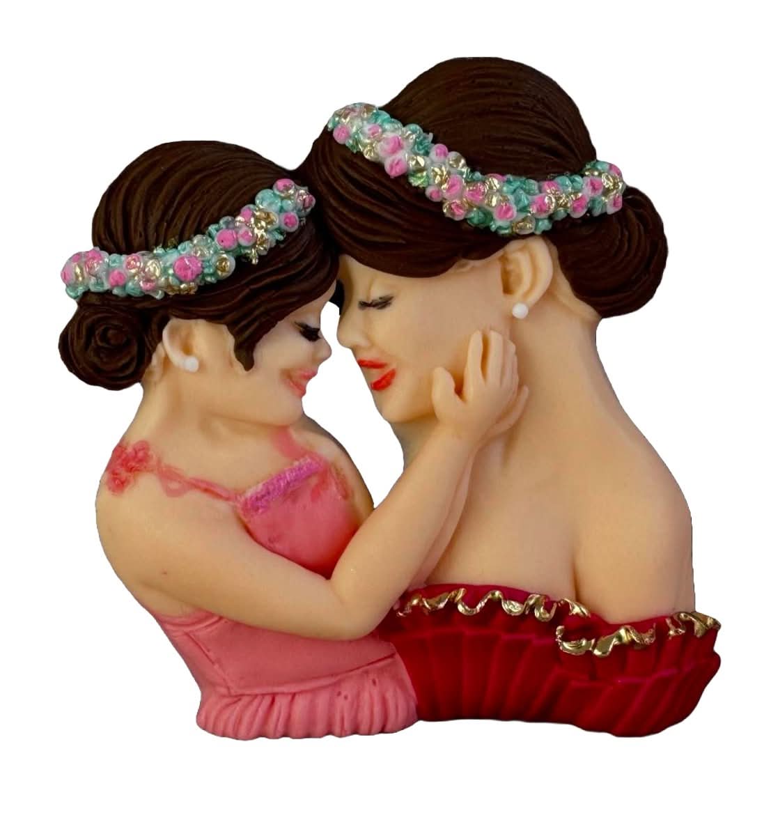 Decoración de azúcar comestible, Madre e hija Decoraciones de Pasta de Azúcar Nati Shop