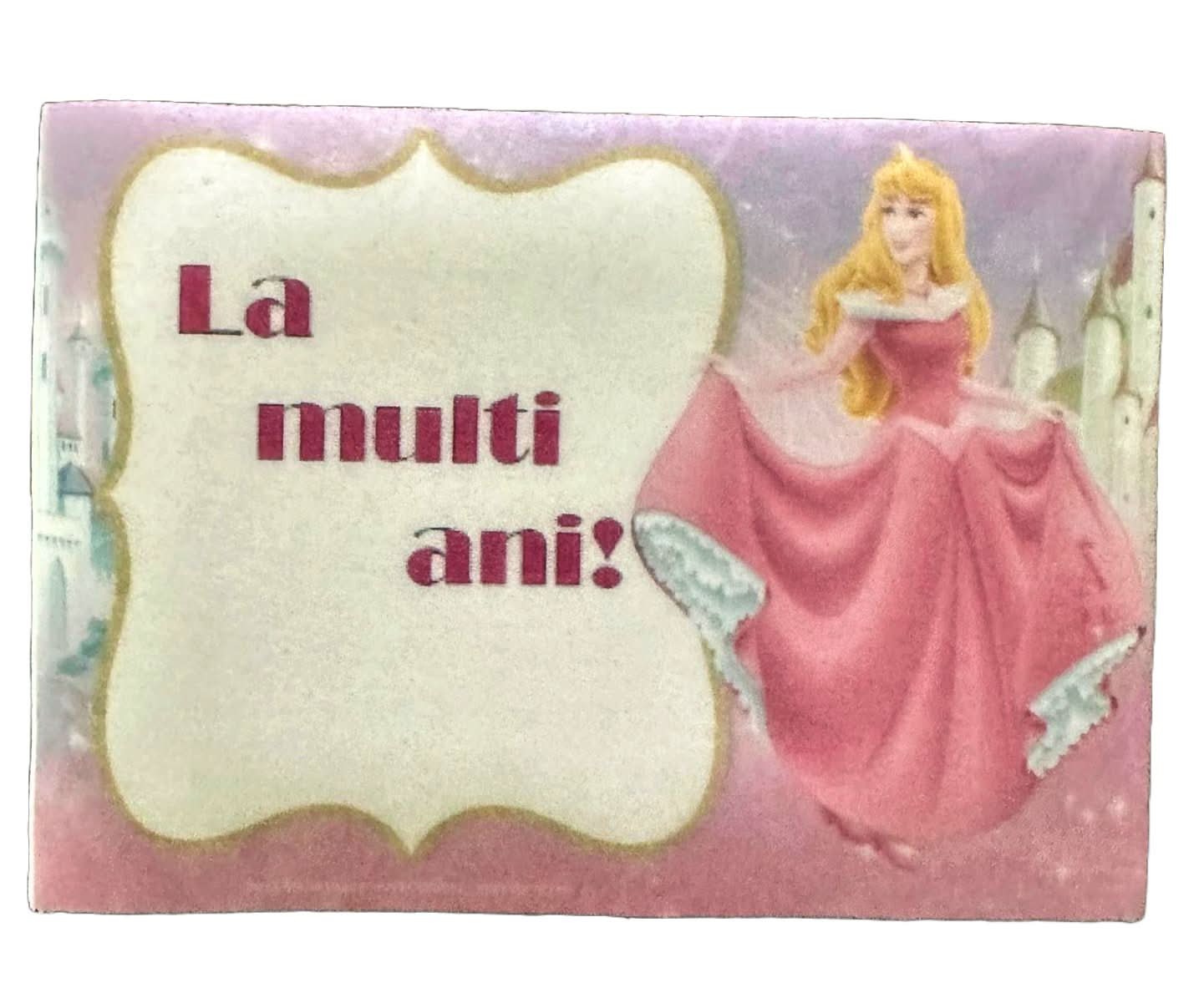 Decoración de azúcar comestible, Princesa Aurora - "¡Feliz cumpleaños!" Tienda Nati