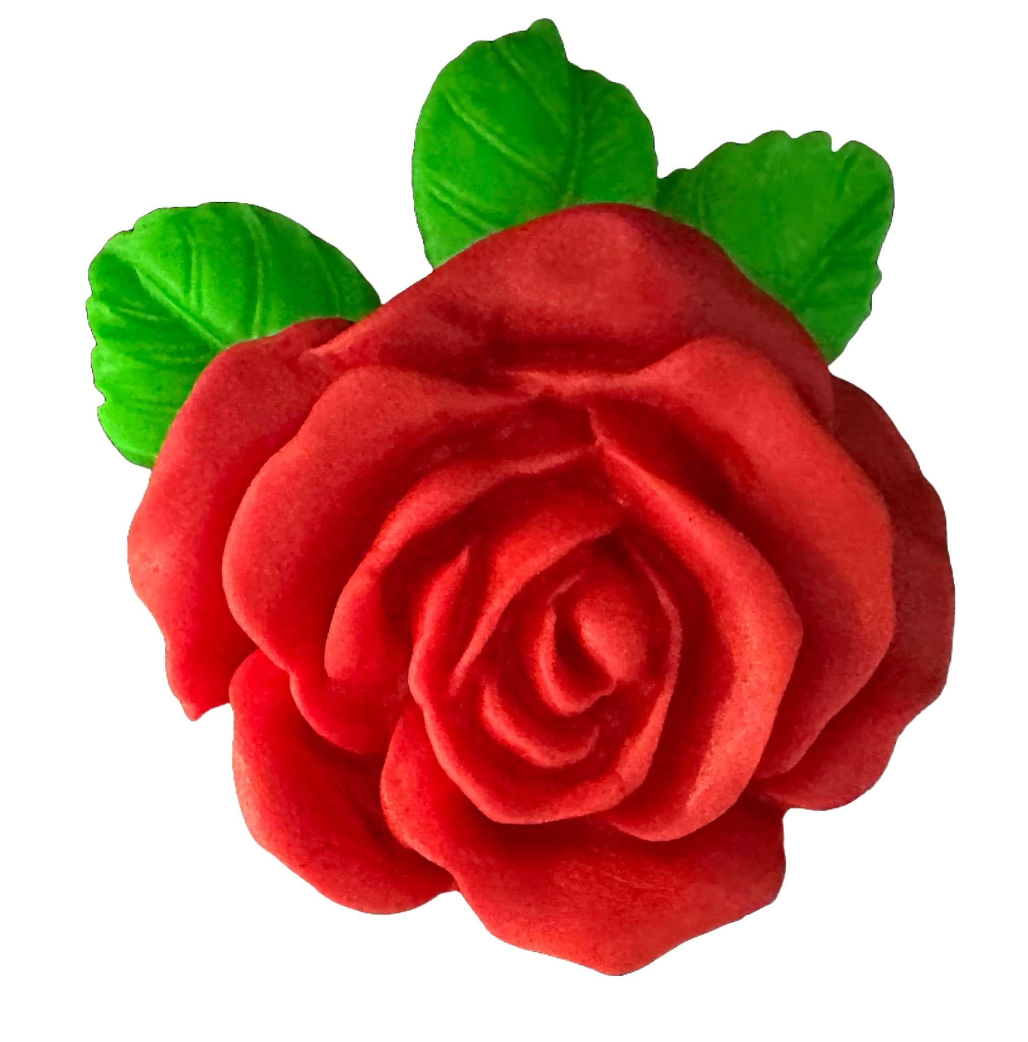 Decoración de azúcar comestible, Decoraciones de pasta de azúcar de rosa roja Nati Shop