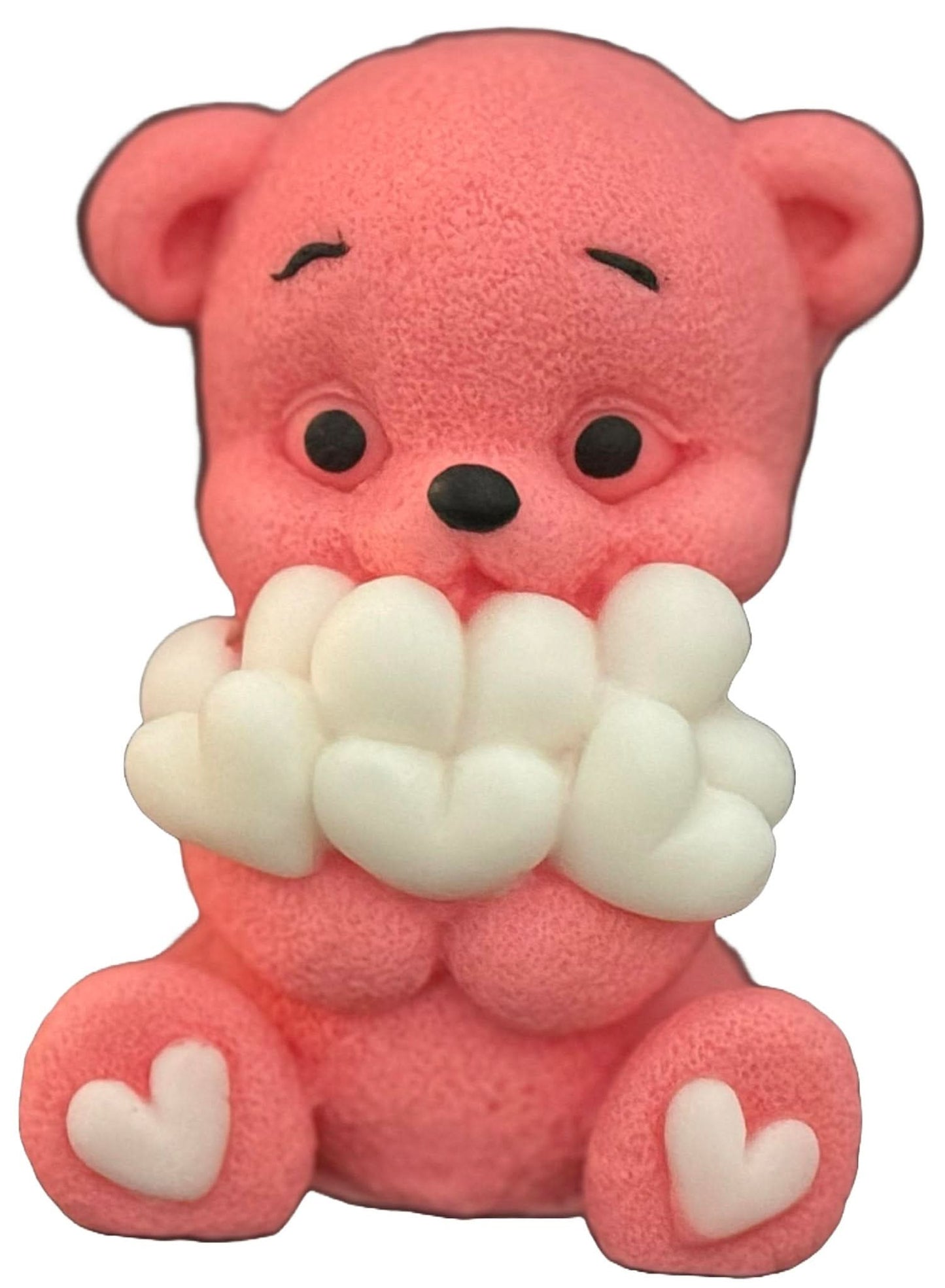 Decoración de azúcar comestible, Oso con corazones Decoraciones de pasta de azúcar Nati Shop