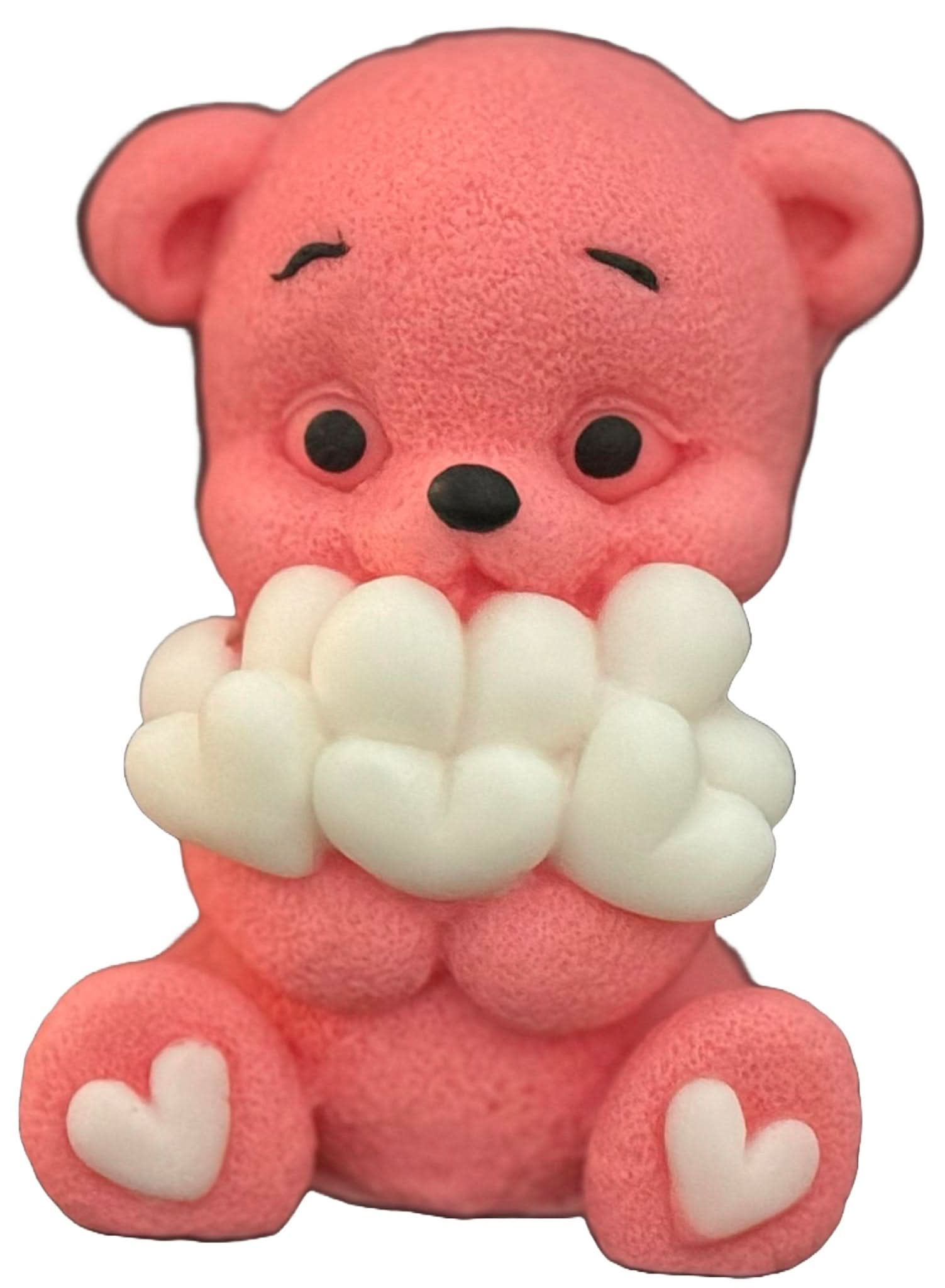 Decoración de azúcar comestible, Oso con corazones Decoraciones de pasta de azúcar Nati Shop
