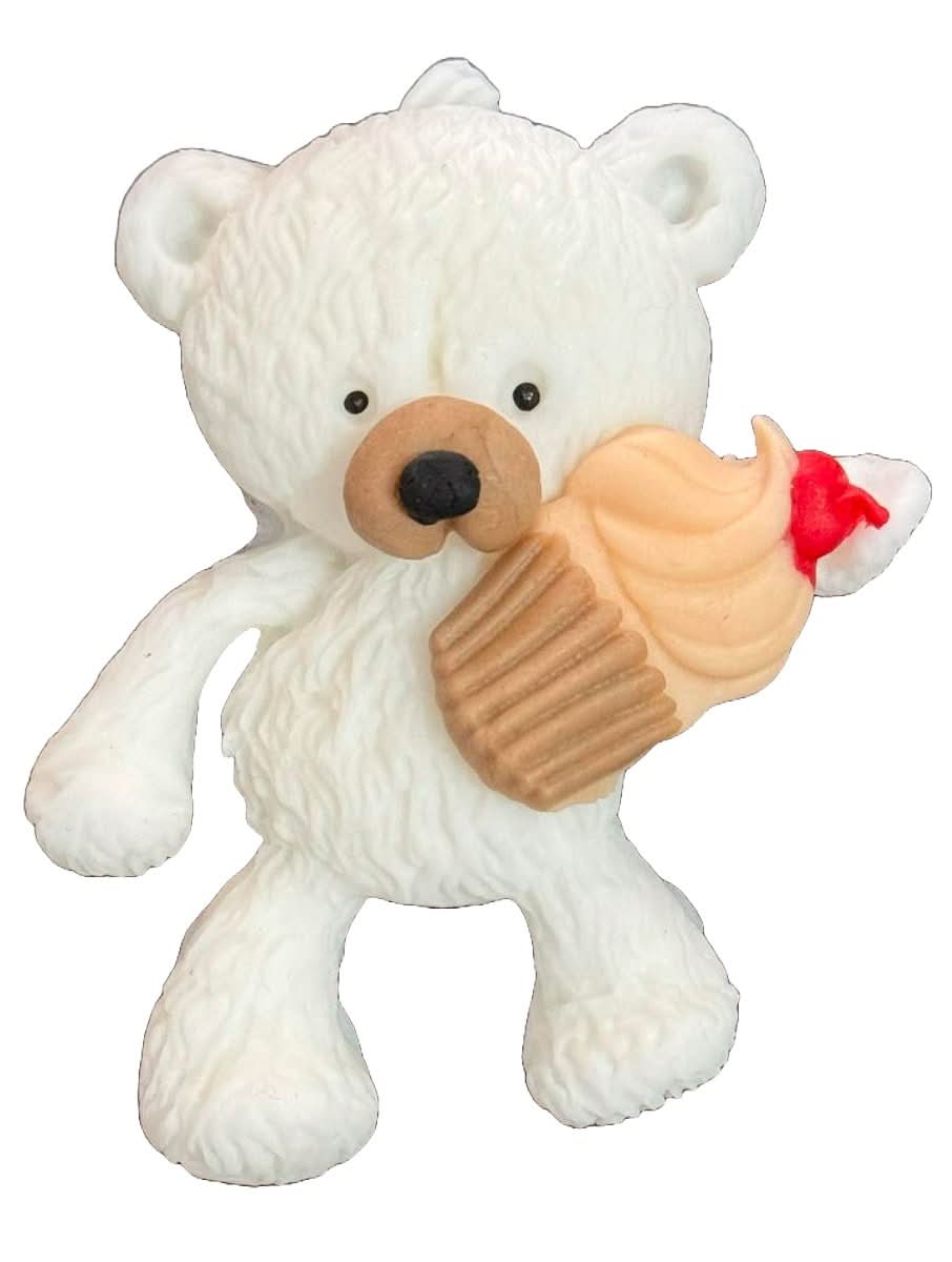 Decoración de azúcar comestible, Oso con cupcakes Decoraciones de Pasta de Azúcar Nati Shop