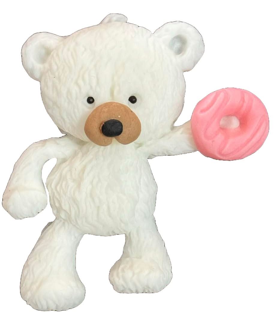 Decoración de azúcar comestible, Oso con donut Decoraciones de Pasta de Azúcar Nati Shop