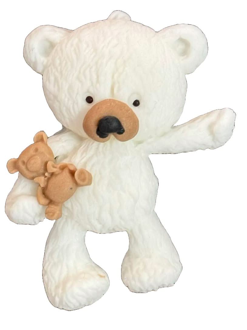 Decoración de azúcar comestible, Osito de peluche con juguete Decoraciones de Pasta de Azúcar Nati Shop