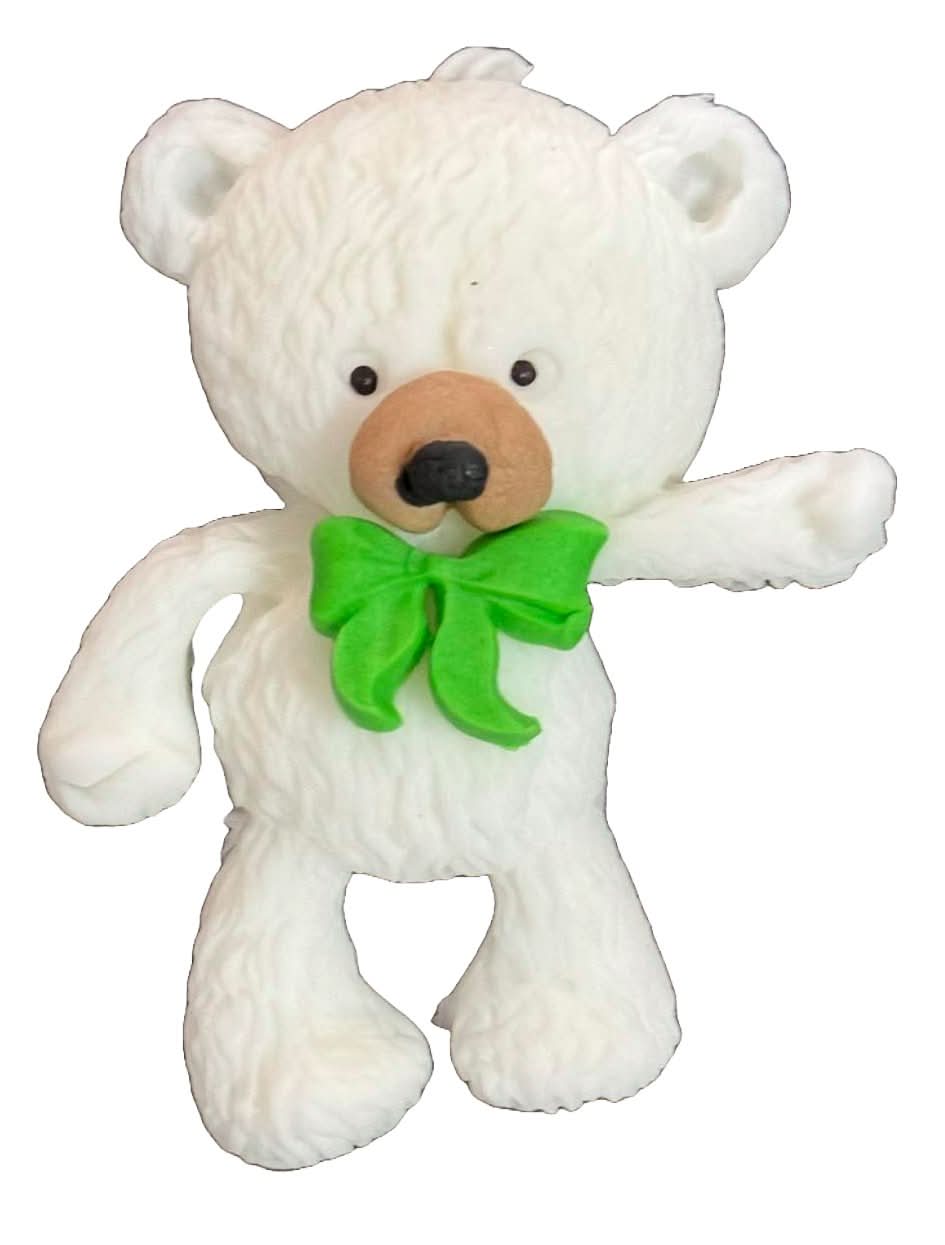 Decoración de azúcar comestible, Osito de peluche con pajarita Decoraciones de Pasta de Azúcar Nati Shop