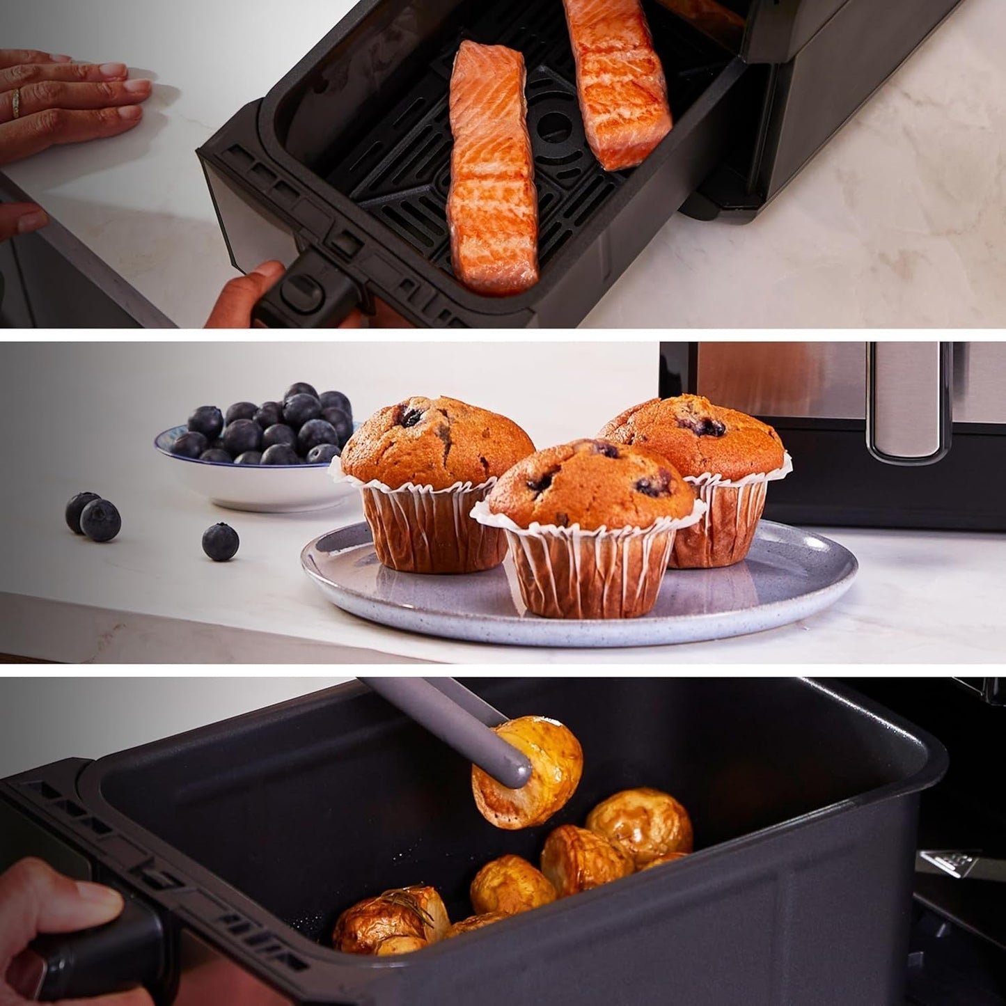 Kenwood Khealthy Twin Airfryer, 8L (2X4L), doble cámara, 8 programas, función Dual Cook & Sync Finish, pantalla táctil Electrodomésticos Naty Shop