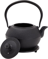 Juvale Juego de té japonés con tetera de hierro fundido (1200 ml), platillo y 2 tazas, juego de té estilo Tetsubin, negro