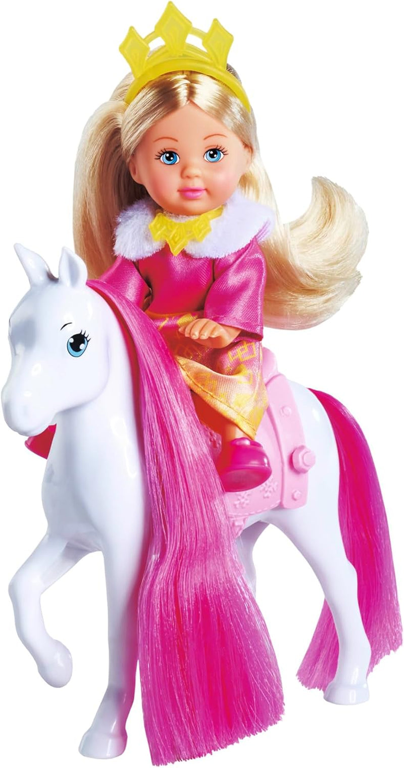 Simba Evi Love Princess Ride, Muñeca Princesa con Trineo y Caballo de Invierno, Accesorios Princesa, 12 cm, Edad 3+