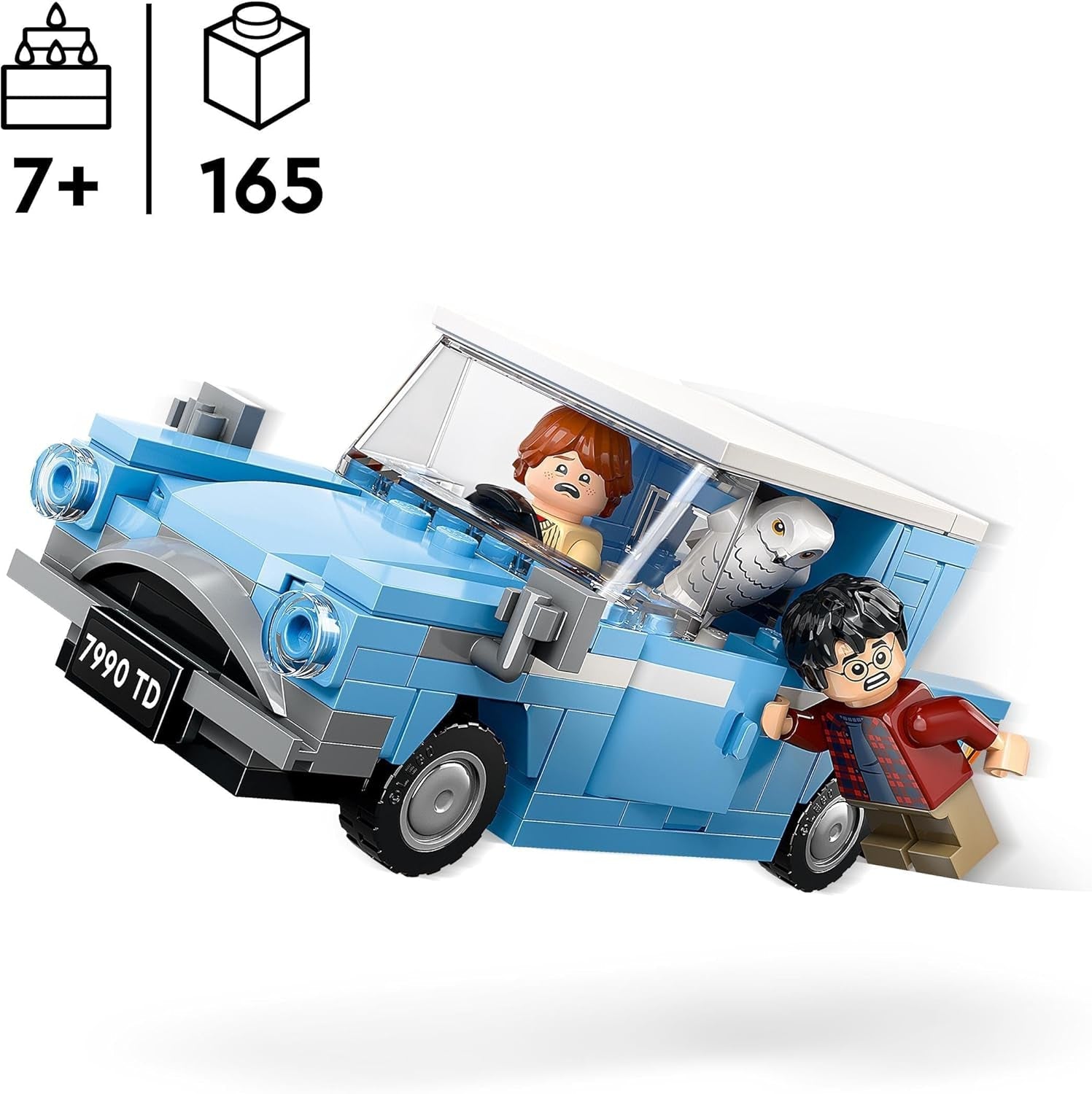 LEGO Harry Potter Coche de juguete de construcción Ford Volador Inglaterra para niños, regalo para niños, niñas y todos los fanáticos a partir de 7 años, set con 2 minifiguras que incluyen el juego de rol de Ron Weasley 76424 Juegos de construcción Besuche den LEGO-Store