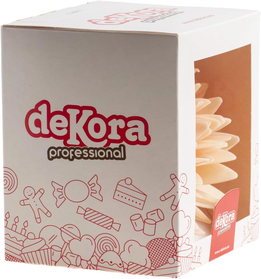 dekora - Flor Gigante 12,5 cm - Dalia de Otoño - Sin Gluten, Sin Lactosa, Vegano - Decoración de Tartas para Bodas, Cumpleaños y Postres - Fácil de Usar Naty Shop Pasta de Azúcar