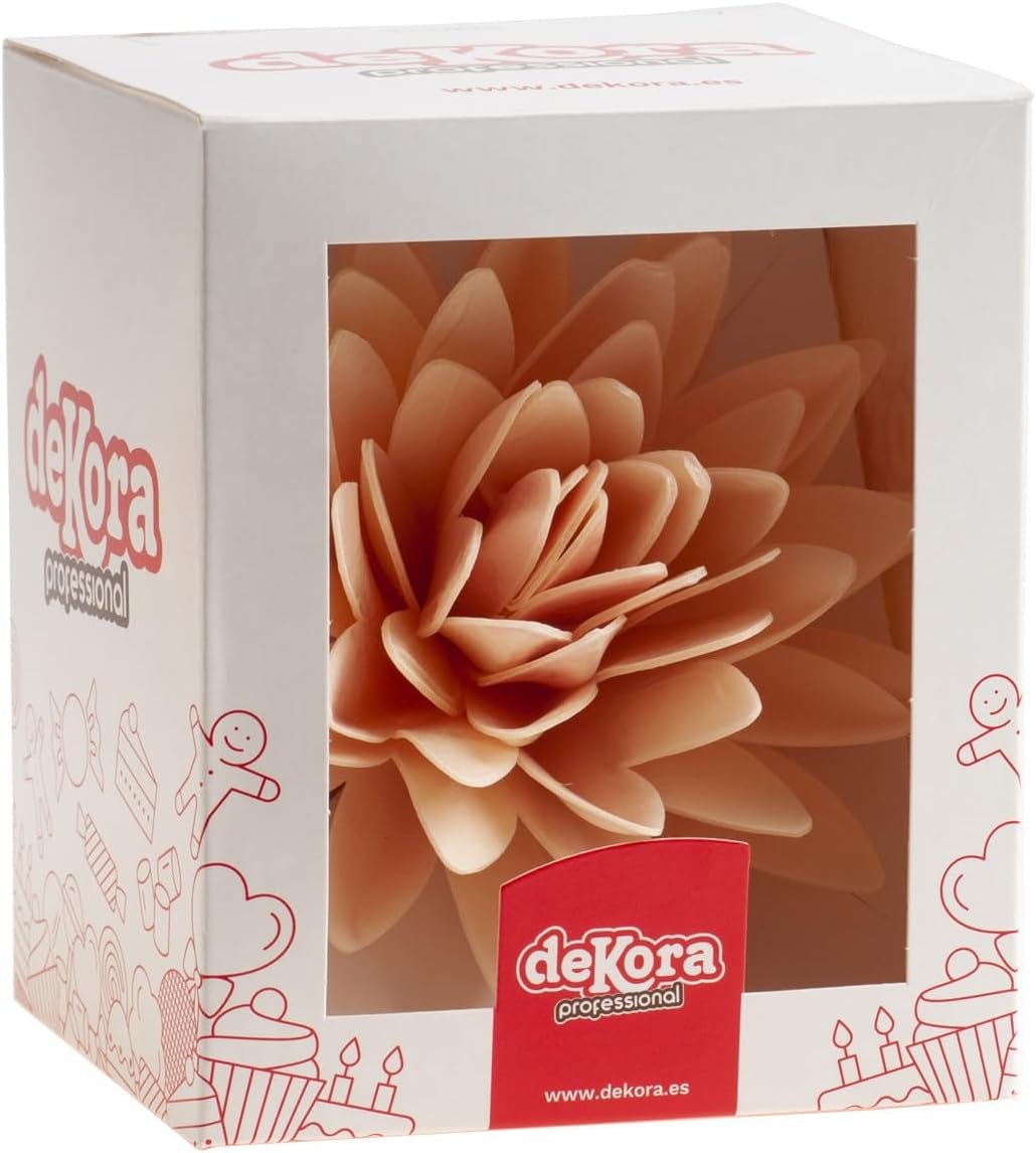 dekora - Flor Gigante 12,5 cm - Dalia de Otoño - Sin Gluten, Sin Lactosa, Vegano - Decoración de Tartas para Bodas, Cumpleaños y Postres - Fácil de Usar Naty Shop Pasta de Azúcar