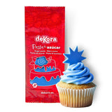 Dekora - Pasta de azúcar blanca fondant 150g - Perfecto para tartas y decoraciones para repostería - Sin gluten ni lactosa - Sabor vainilla - Suave, flexible y fácil de moldear para decoraciones creativas Naty Shop Pasta de Azúcar Azul