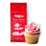 Dekora - Pasta de azúcar blanca fondant 150g - Perfecto para tartas y decoraciones para repostería - Sin gluten ni lactosa - Sabor vainilla - Suave, flexible y fácil de moldear para decoraciones creativas Naty Shop Pasta de Azúcar Rosa