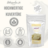 Dekozauber24 gotas de cobertura, blanca, 500g, con sabor a chocolate blanco y vainilla, chips Deco Melts, aptas para microondas, para cake pops, tartas, tartaletas, goteo o glaseado Naty Shop Sugarpaste