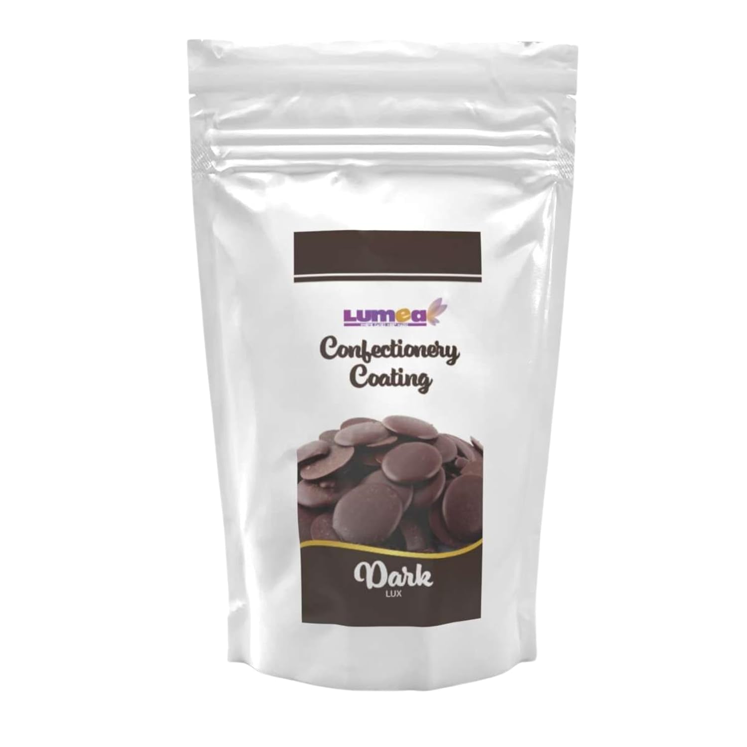 Dekozauber24 gotas de cobertura, blanca, 500g, con sabor a chocolate blanco y vainilla, chips Deco Melts, aptas para microondas, para cake pops, tartas, tartas, goteos o glaseado Naty Shop pasta de azúcar Marrón oscuro