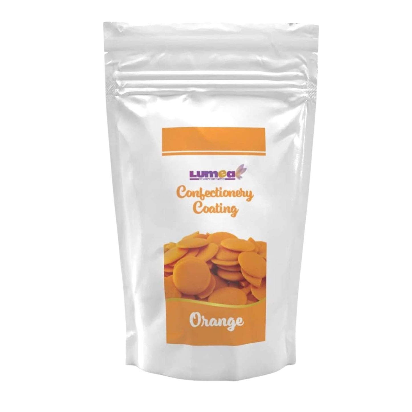 Dekozauber24 gotas de cobertura, blanca, 500g, con sabor a chocolate blanco y vainilla, chips Deco Melts, aptas para microondas, para cake pops, tartas, tartaletas, goteo o glaseado Naty Shop Pasta de Azúcar Naranja