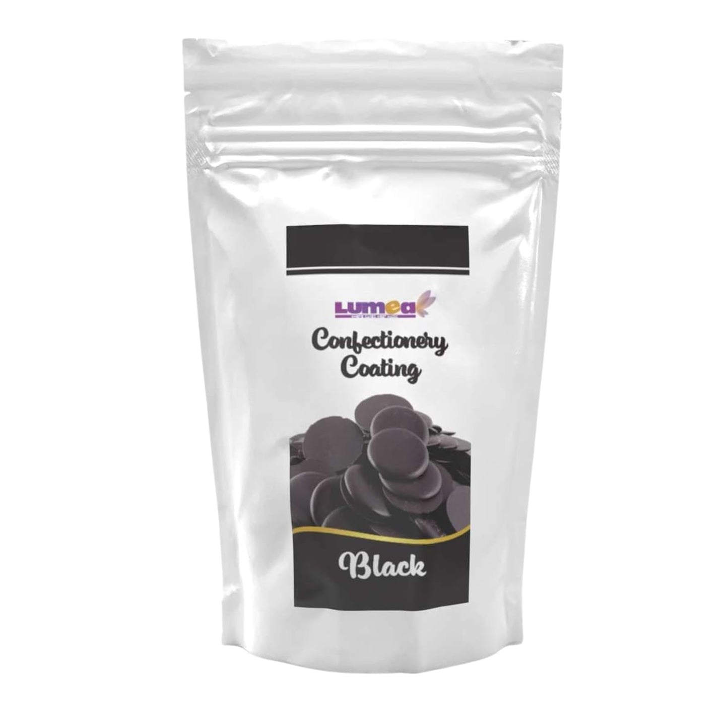 Dekozauber24 gotas de cobertura, blanca, 500g, con sabor a chocolate blanco y vainilla, chips Deco Melts, aptas para microondas, para cake pops, tartas, tartaletas, goteo o glaseado Naty Shop Sugarpaste Black
