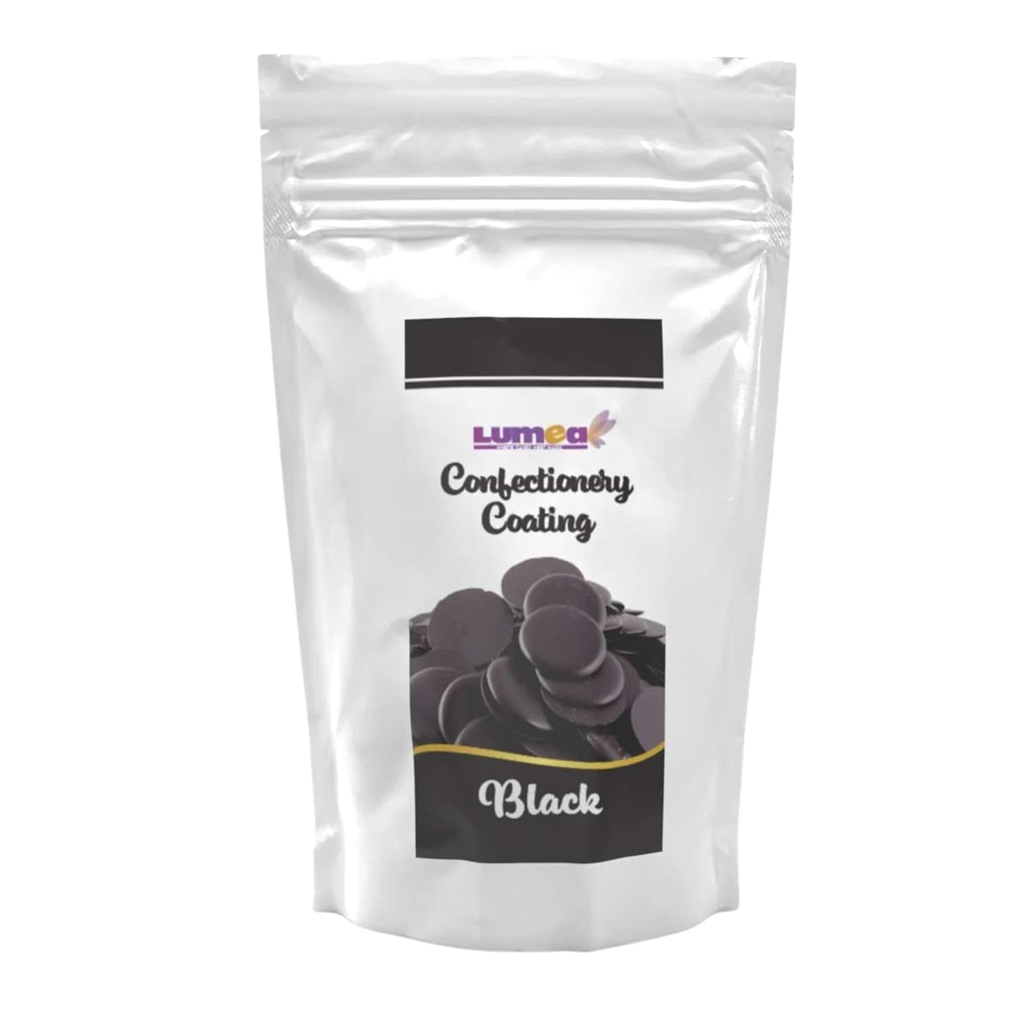 Dekozauber24 gotas de cobertura, blanca, 500g, con sabor a chocolate blanco y vainilla, chips Deco Melts, aptas para microondas, para cake pops, tartas, tartaletas, goteo o glaseado Naty Shop Sugarpaste Black