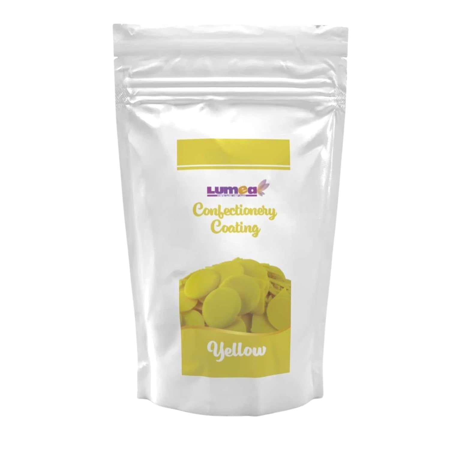 Dekozauber24 gotas de cobertura, blanca, 500g, con sabor a chocolate blanco y vainilla, chips Deco Melts, aptas para microondas, para cake pops, tartas, tartaletas, goteo o glaseado Naty Shop Pasta de Azúcar Amarillo