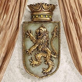Design Toscano Escudo medieval León vertical, escultura de pared Estatuillas y esculturas Naty Shop