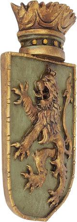 Design Toscano Escudo medieval León vertical, escultura de pared Estatuillas y esculturas Naty Shop